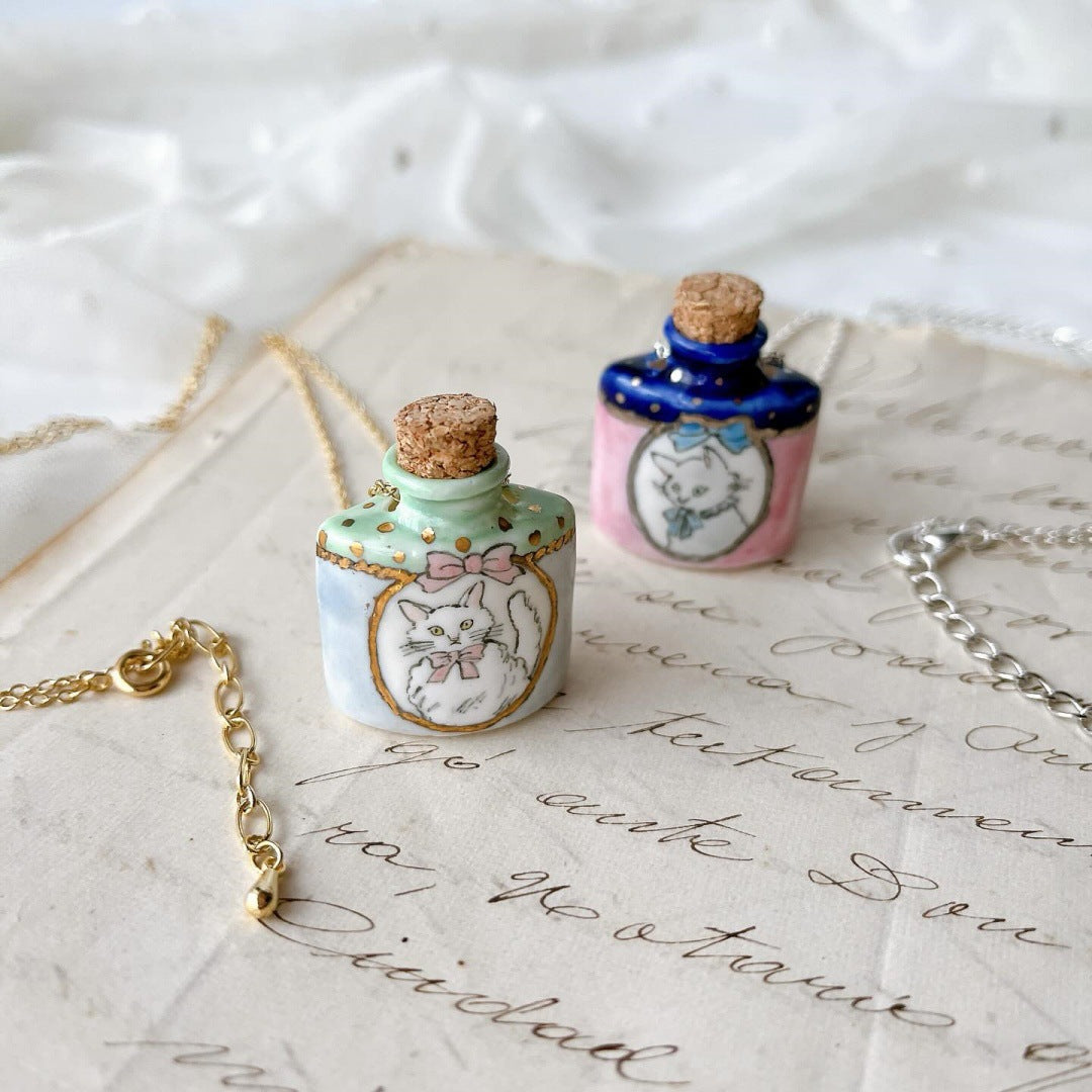 Fresh Fashionable And Soothing Cat-themed Necklace