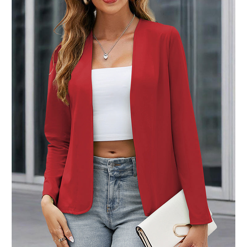 Women’s Plus‑Size Open‑Front Casual Blazer