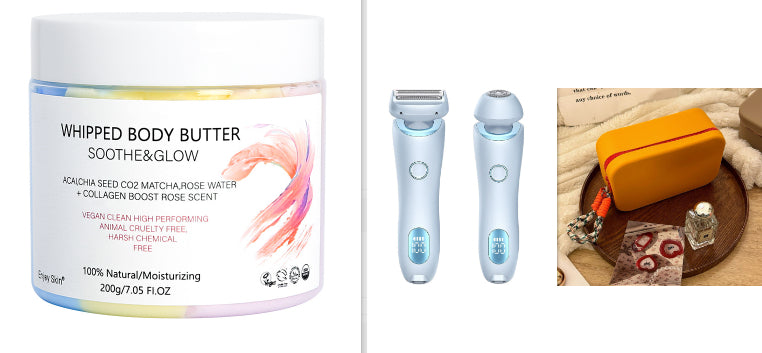 2 In 1 Hair Removal Epilator USB Rechargeable Trimmer Women Body Razor Face Leg Armpit Bikini Hand Pubic Shaver Hair Remover