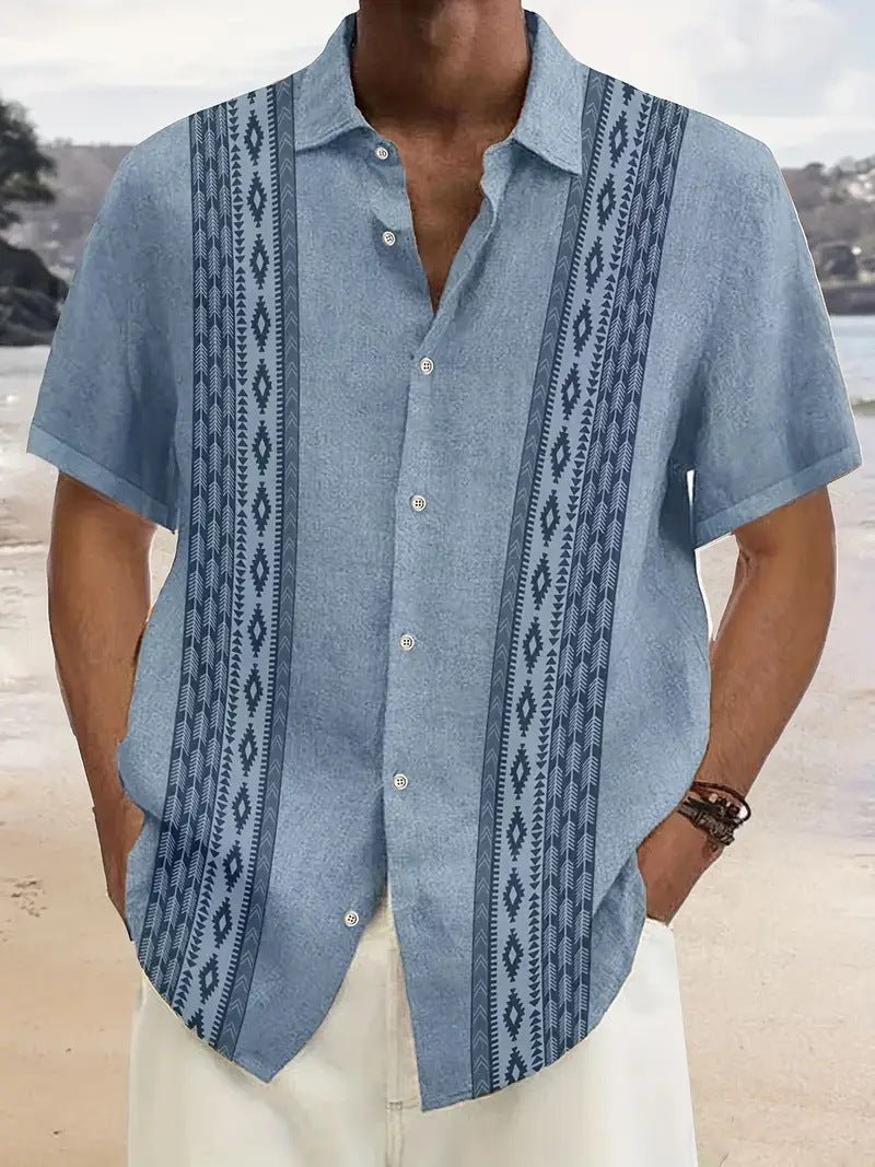 Mens Short-Sleeve 3D-Printed Shirt