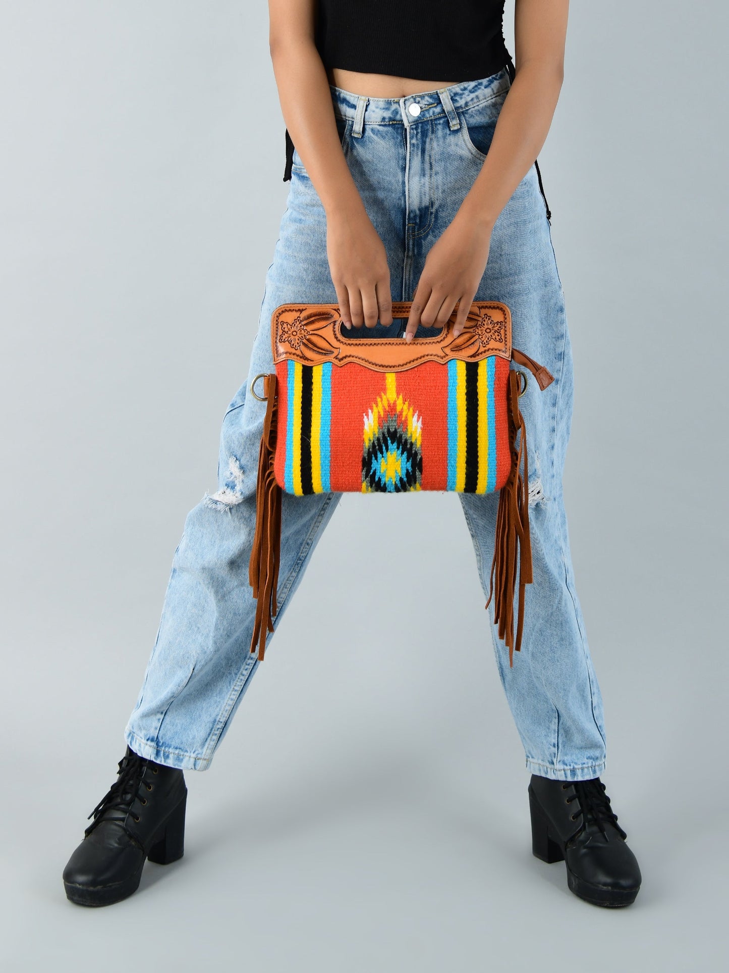 Western-Lederclutch-Werkzeugtasche