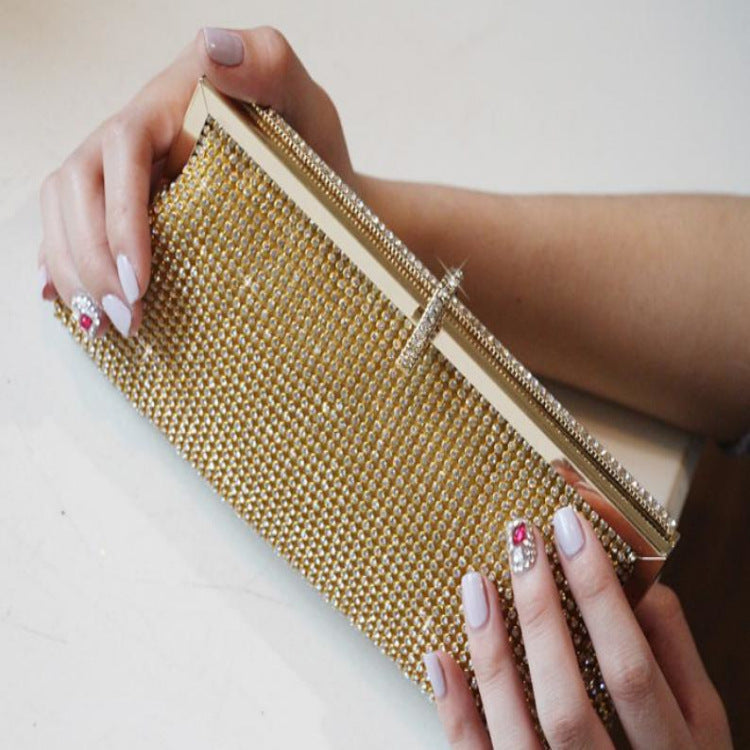 Super Dinner Pack Rhinester Female Bag Bridal Clutch Chain