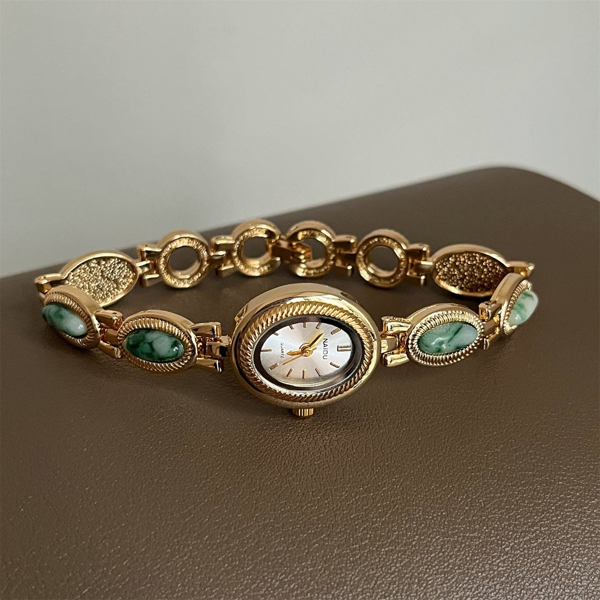 Women's Agate Bead Bracelet Watch