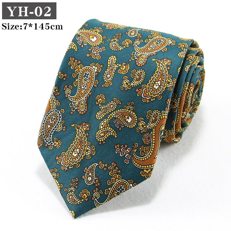 Korean-style Retro Hong Kong style Floral Casual Tie