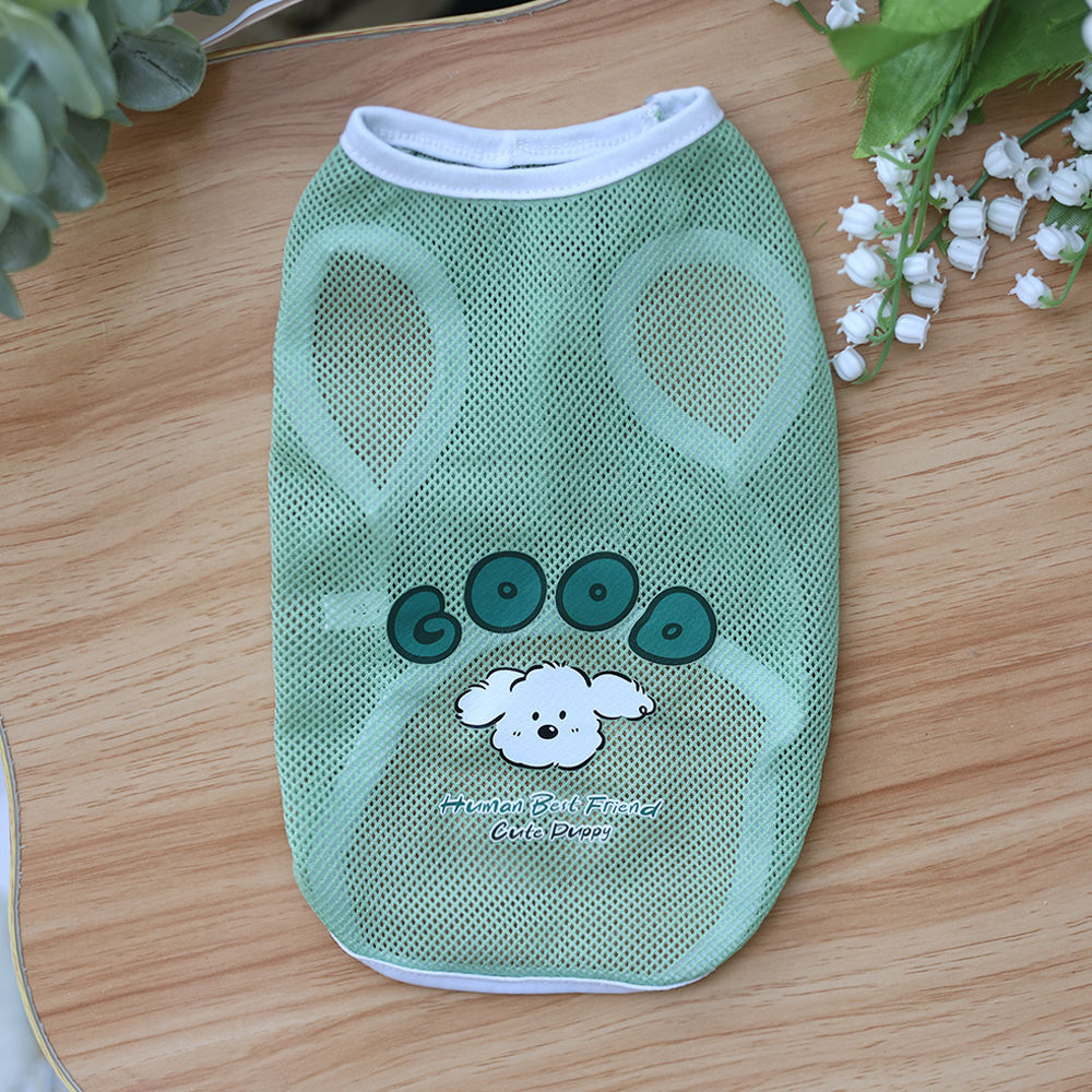 Spring And Summer Grid Pet Cute Cartoon Printed Vest