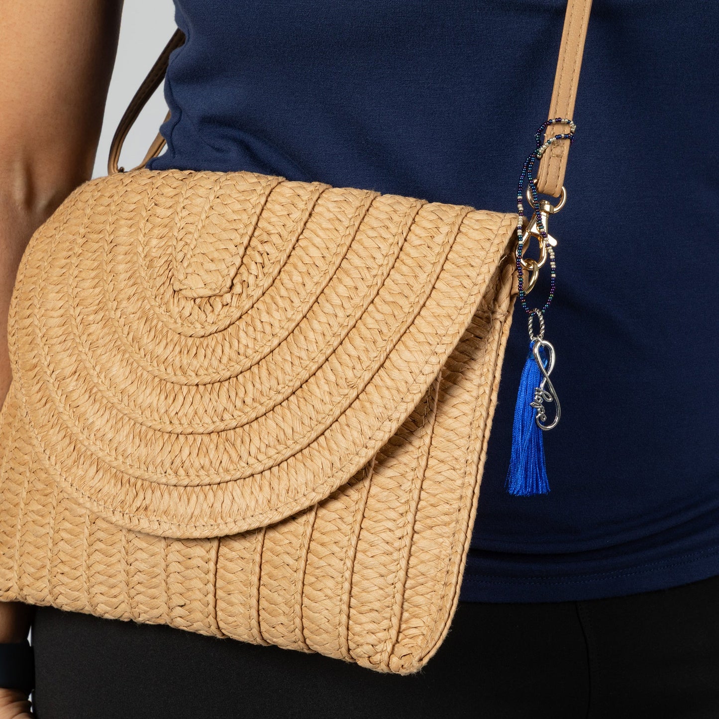 Blue Hope Beaded Bag Charm!