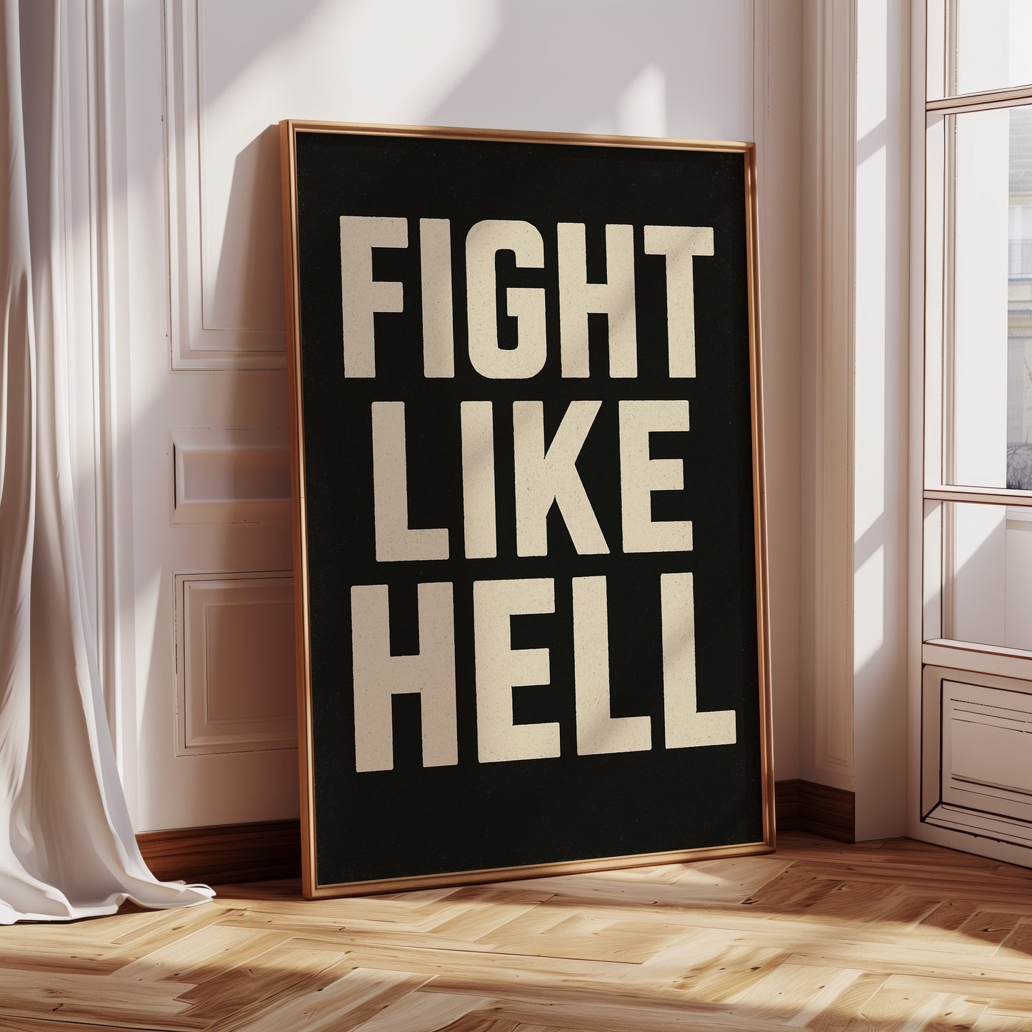 Affiche audacieuse "Bats-toi comme en enfer"