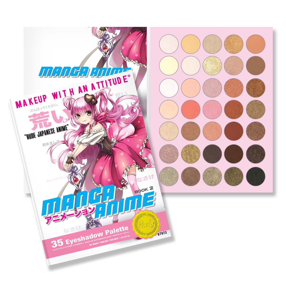 RUDE Manga Anime 35 Lidschatten-Palette - Buch 2