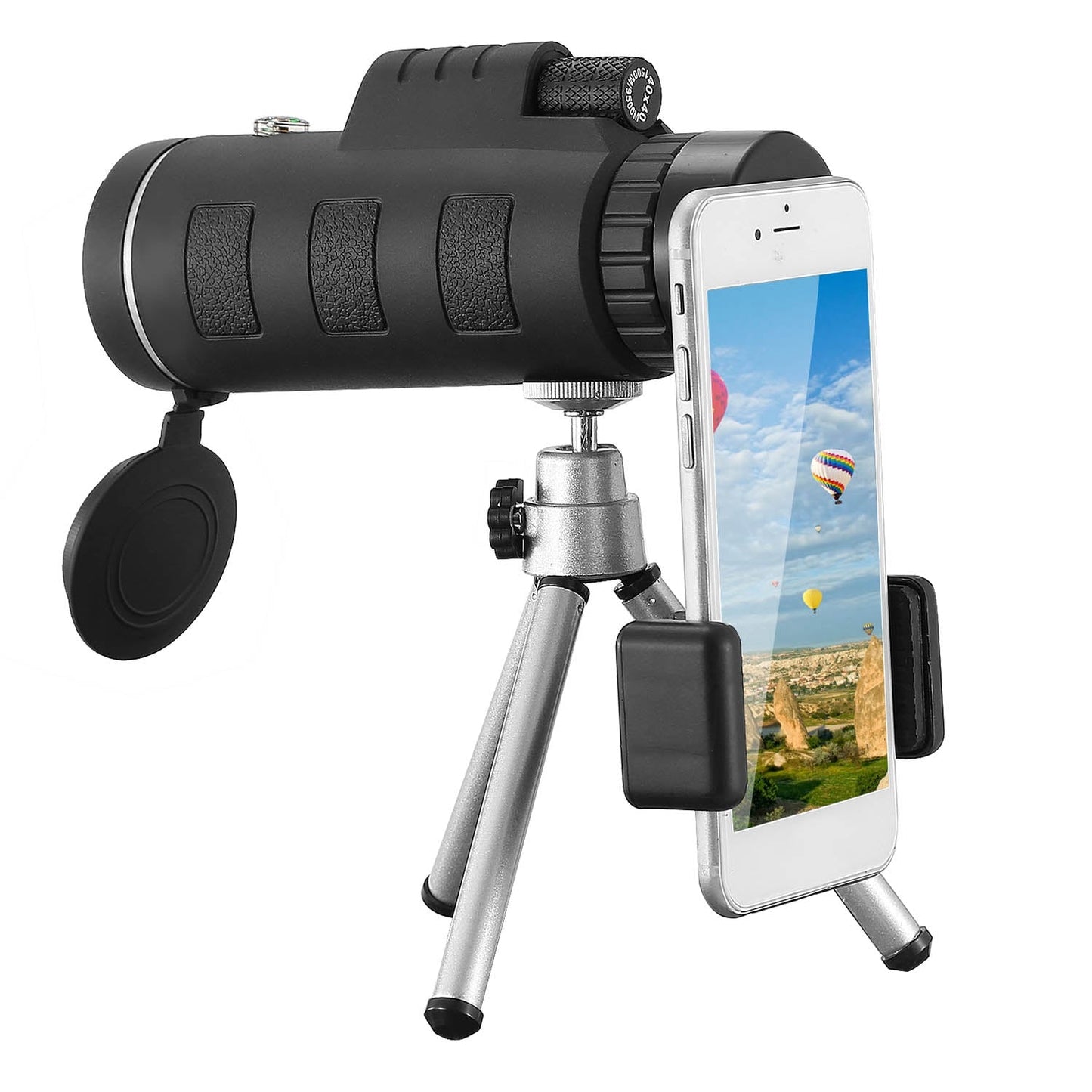Télescope monoculaire optique HD 40x40 avec lentille FMC, vision nocturne, support de téléphone, trépied et boussole, pour l'observation des oiseaux, la chasse, le camping, la randonnée, le sport, les événements.