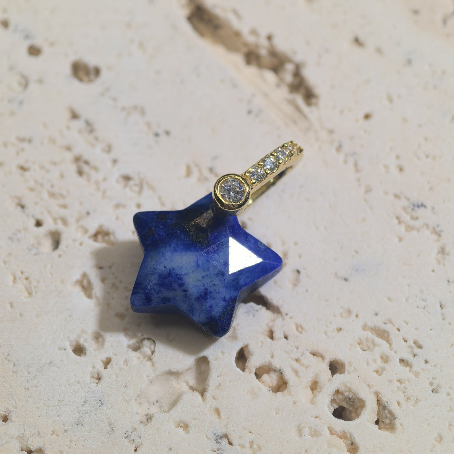 Natural Stone Cut-surface Star Pendant Five-pointed Star Charm