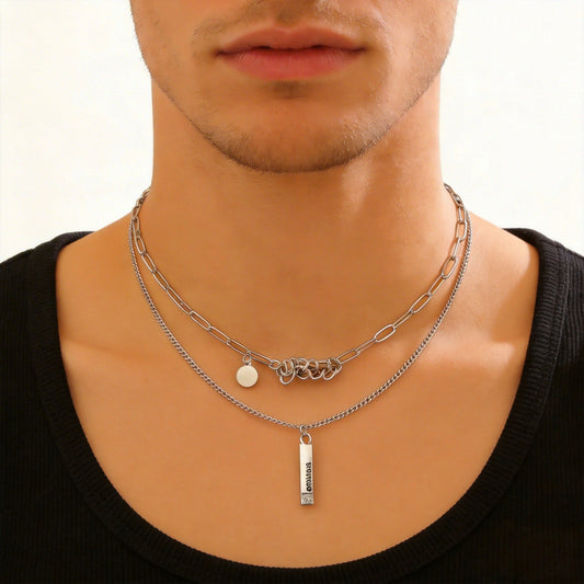 Double Layer Stacked Sweatshirt Necklace Sweet Cool Luxury Long Sweater Chain Autumn Winter
