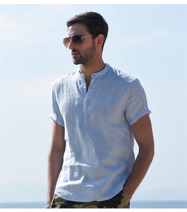 Mens Loose-fit Fashionable Retro-style Shirt