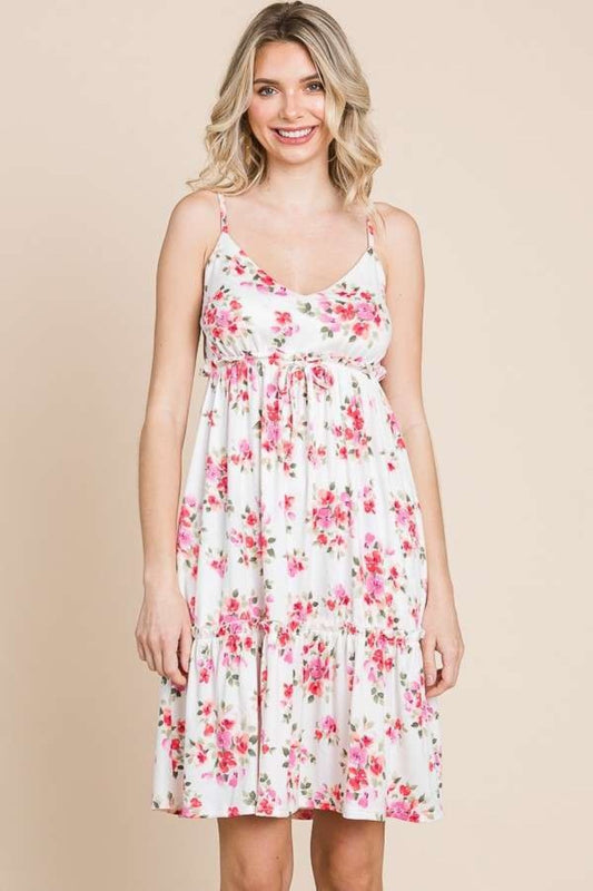 Full Size Floral Frill Cami Summer Dress For Women – Feminine Floral Cami Dress, Flirty Floral Dress, Playful Frill Dress, Elegant Cami Dress, Chic Floral Dress, Relaxed Fit Cami Dress, Stylish Summer Floral Dress