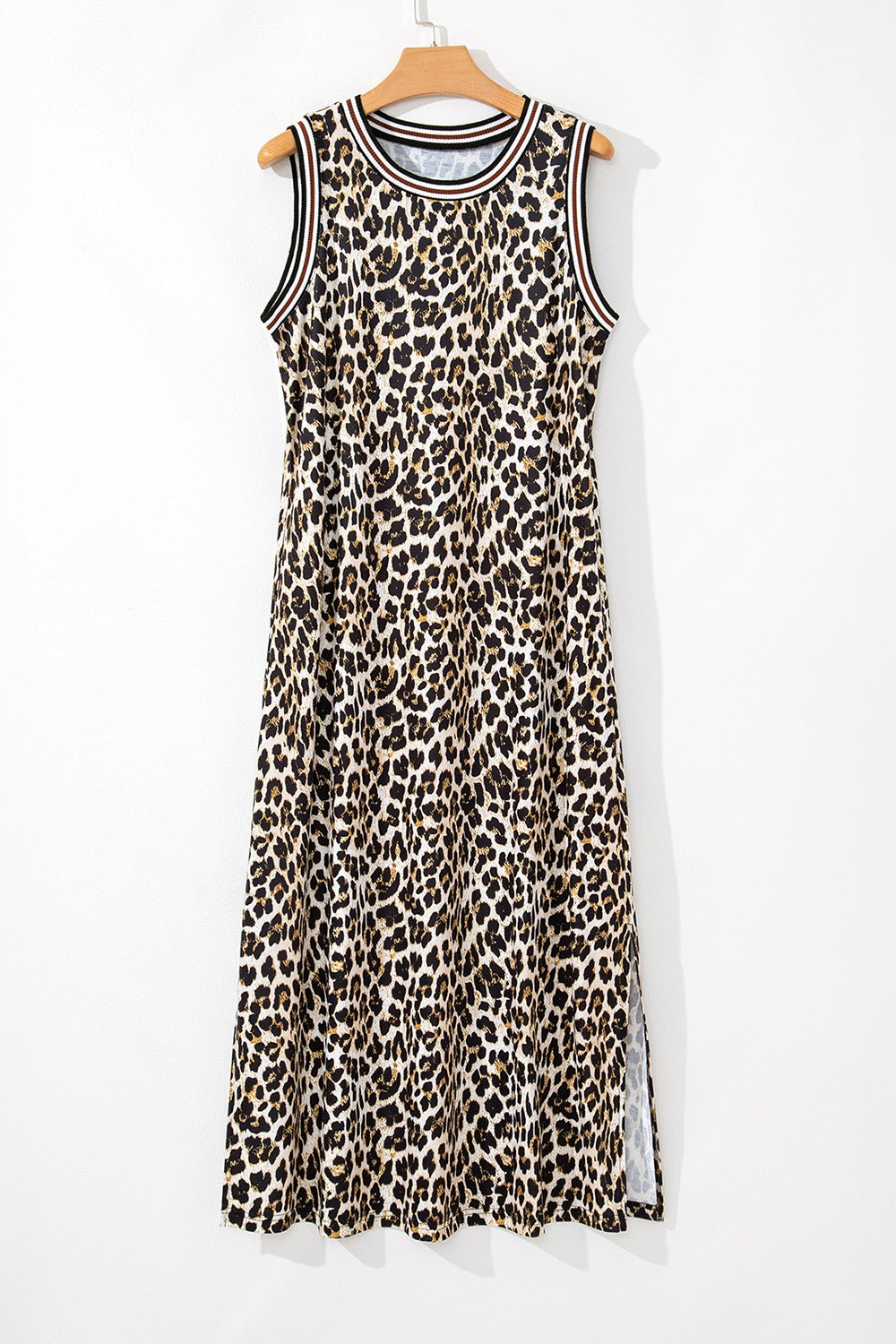 Luxury Leopard Print Sleeveless Maxi Dress Modern & Trendy Statement Piece Charming Dress