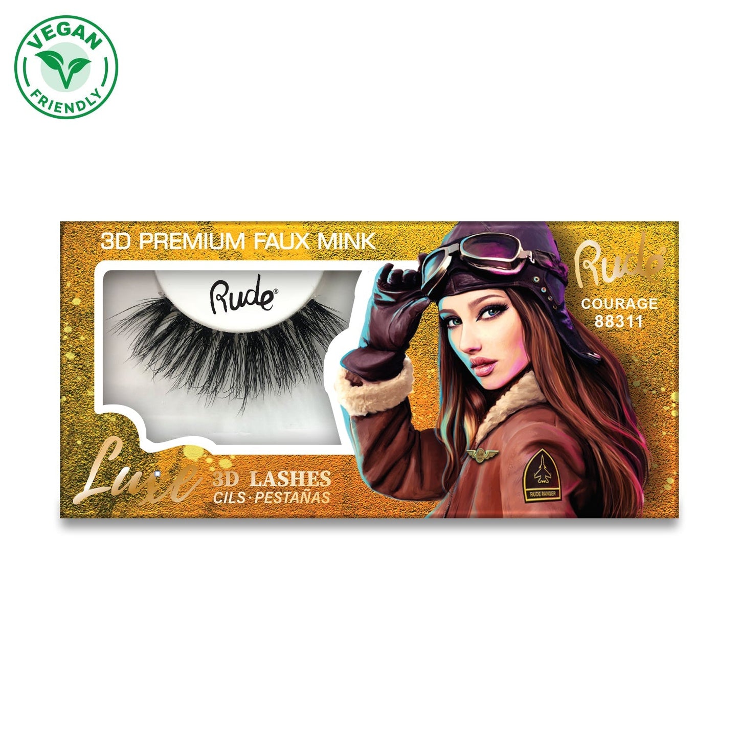 Faux cils en vison synthétique de qualité supérieure 3D RUDE Luxe - Courage