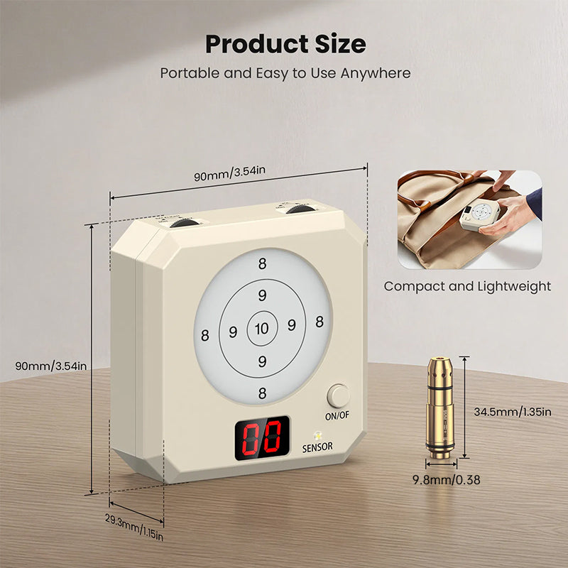 9mm Laser Training Kit, Dry Fire Laser Target with 9x19 Training Cartridge, USB Rechargeable Outdoor Electronic Shooting Target