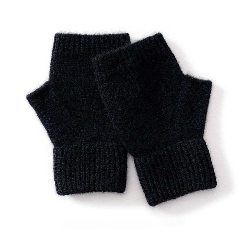 Australia Wool Warm Knitted Flat Flower Fingerless Cashmere Gloves