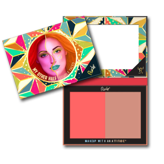 RUDE My Other Half Duo Shade Face Palette - Doppelseitig