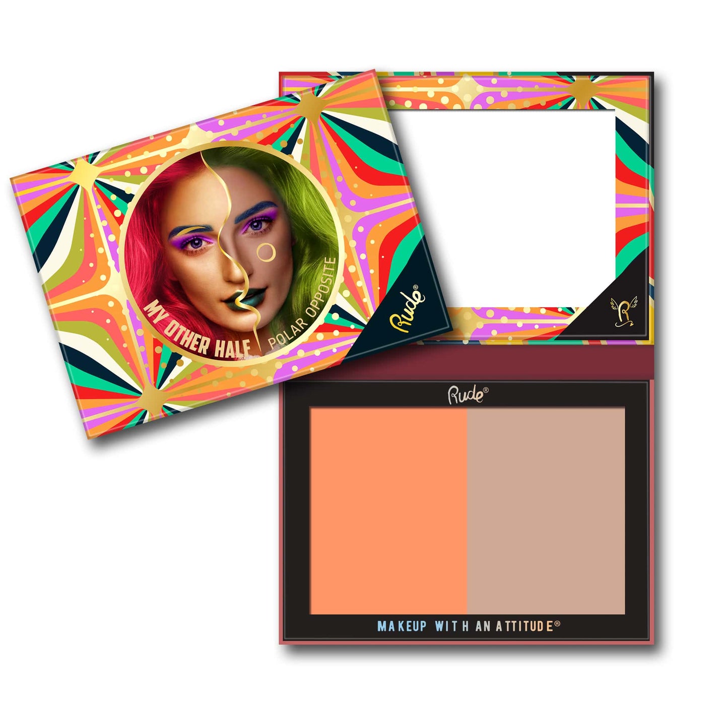RUDE My Other Half Duo Shade Face Palette – Polar Opposite