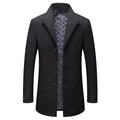 Stand-collar Cotton-lined Wrinkle-resistant Mid-length Wool Coat