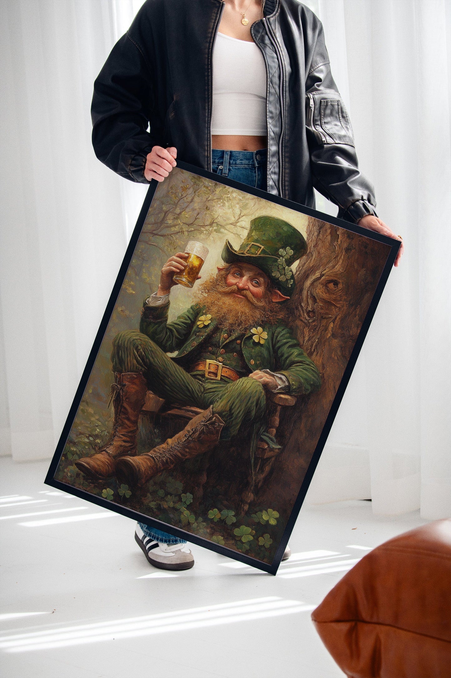 Le lutin chanceux : toile murale sur le folklore irlandais