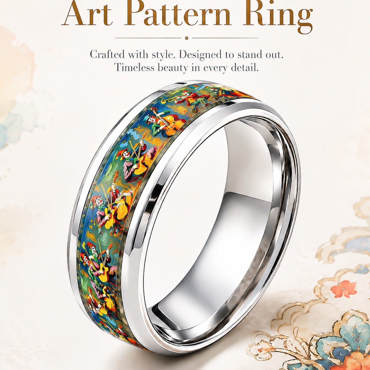 Butterfly Star Moon And Red Rose Colorful Ring For Women
