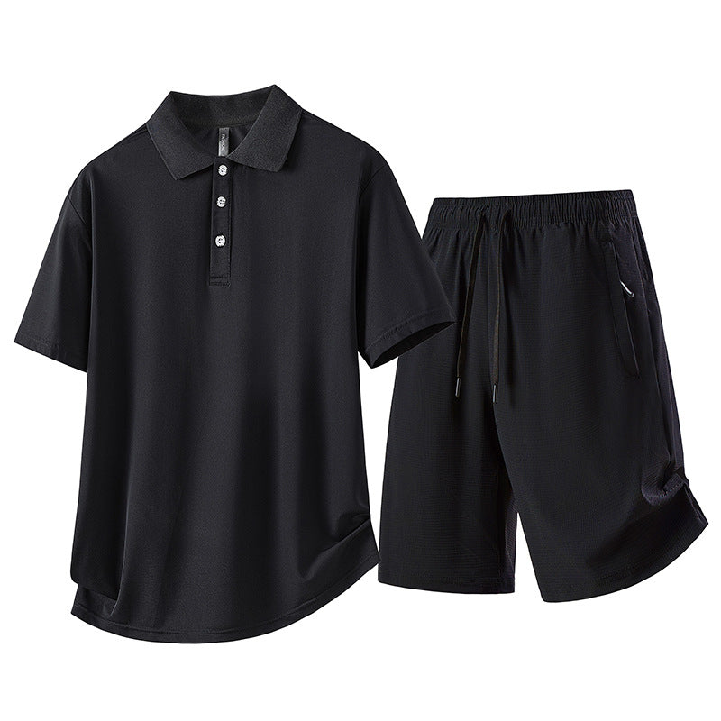 Sports Casual Short-Sleeve Polo Shirt Set