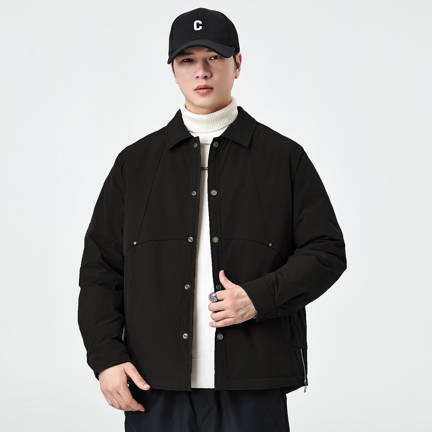 New Autumnwinter Mens Lapel Coatsimple And Warm