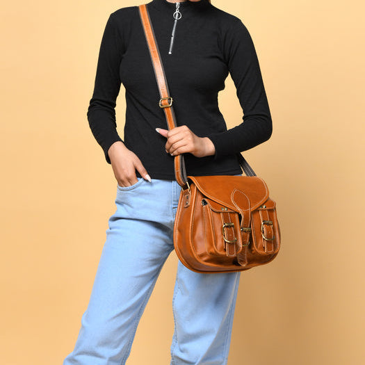 Sling en cuir à 2 poches pour femme