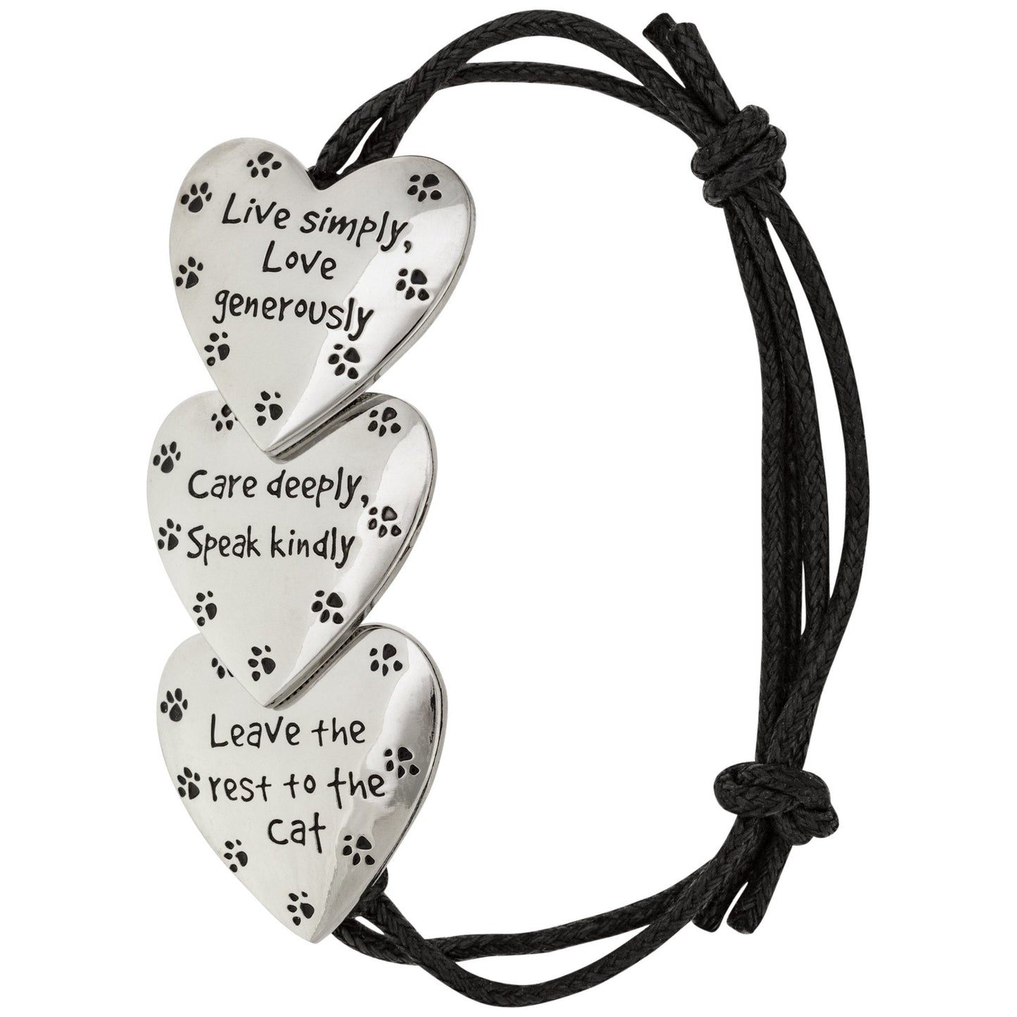 Live Love Care Paw Print Adjustable Bracelet