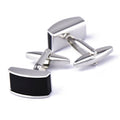 Curved Black Agate Cufflinks Cufflink