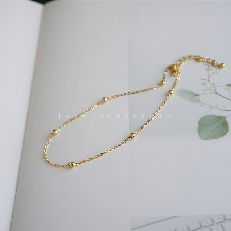 S925 Sterling Silver 14K Gold plated Minimalist Anklet For Women