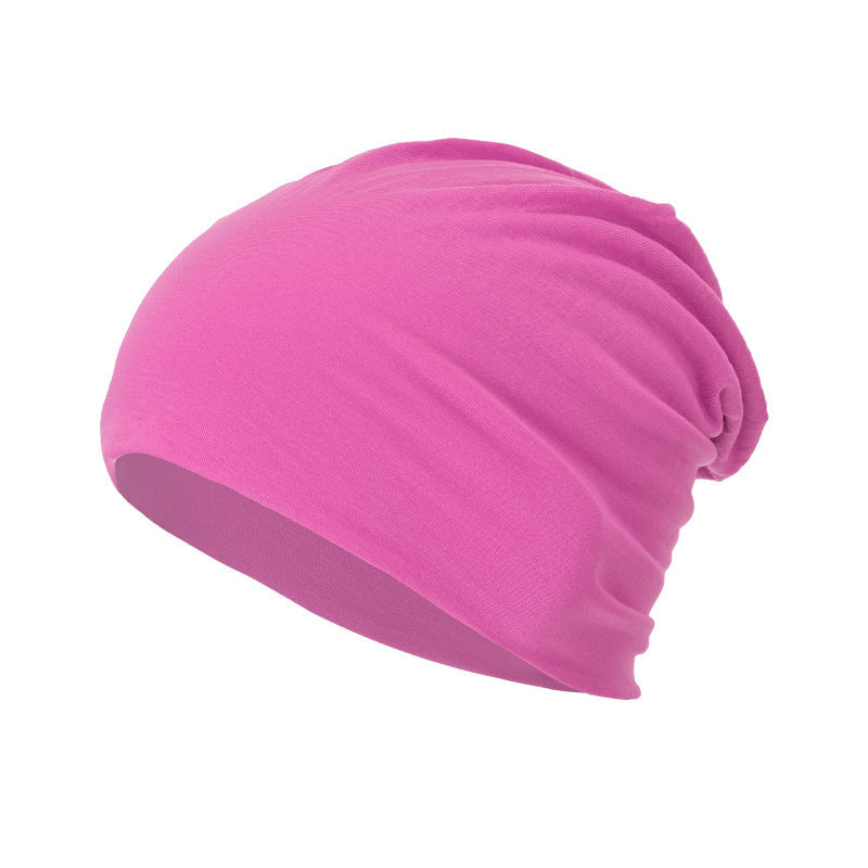 All-season, Versatile Solid-color Slouchy Beanie With A Knitted Wrap-around Design
