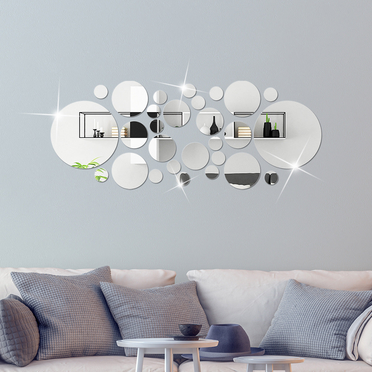Big And Small Circles Mirror Sticker 3D Stereo Acrylic Wall Decoration