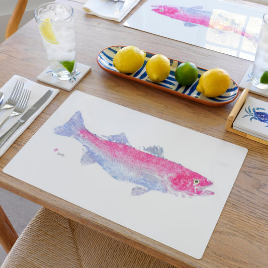Pink Striper Placemat | Nautical