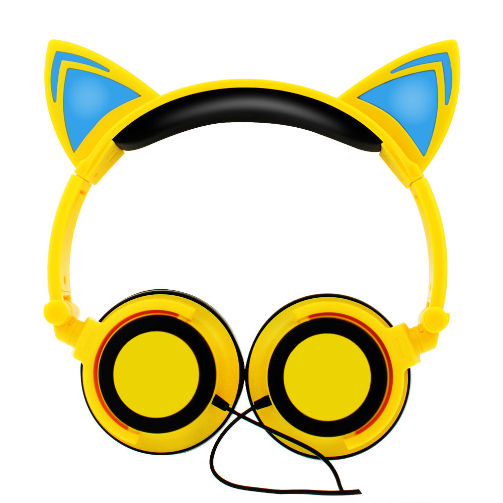Luxury New Popular Esonstyle Kids Headphones Over Ear with LED Glowing Cat Ears,Safe Wired Kids Headsets 85dB Volume Limited, Food Grade Silicone, 3.5mm Aux Jack, Cat-Inspired Purple Headphones for Girls and Kids