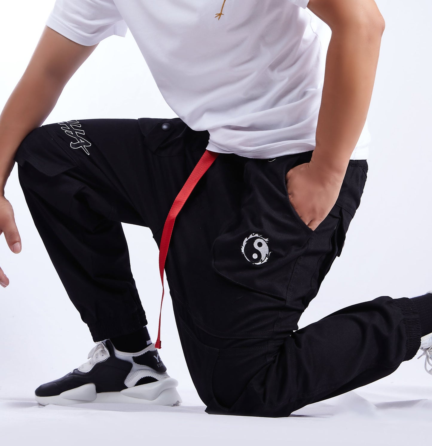 IBP332 Yin Yang Schwarze Cargohose