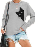 Womens Fashion Solid-color Crew-neck Long-sleeve Top