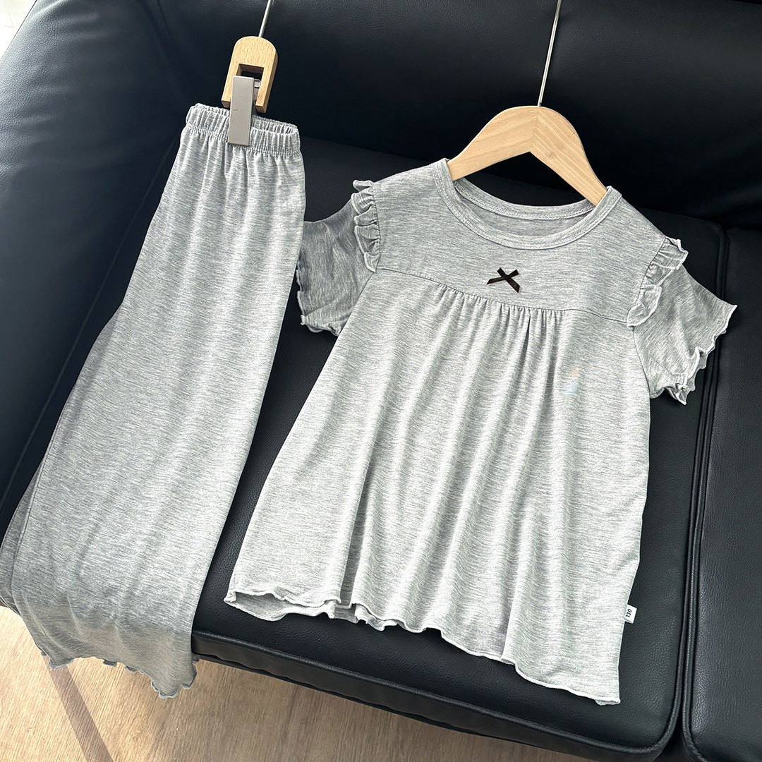 Girls' Short Sleeve Pajamas Homewear Suit