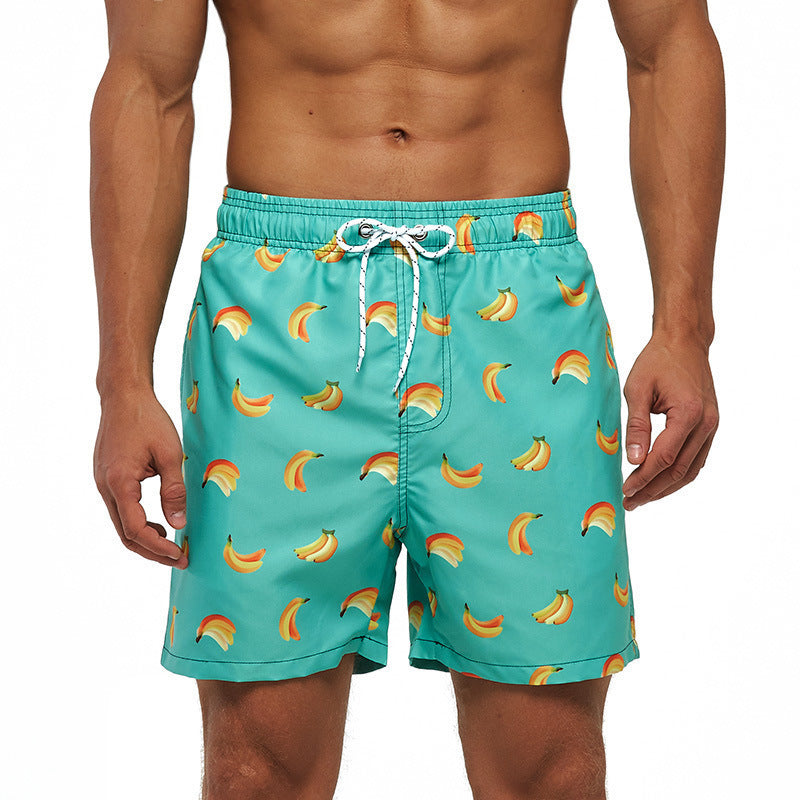 Mens Fashionable Sports Beach Shorts With 3D Digital Print, European And American Style