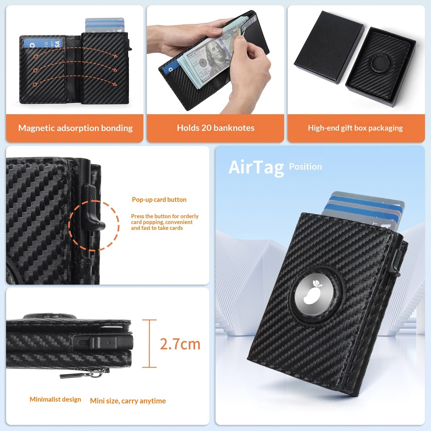 Three-fold Multi-functional Leather Wallet For Men With Card Slots