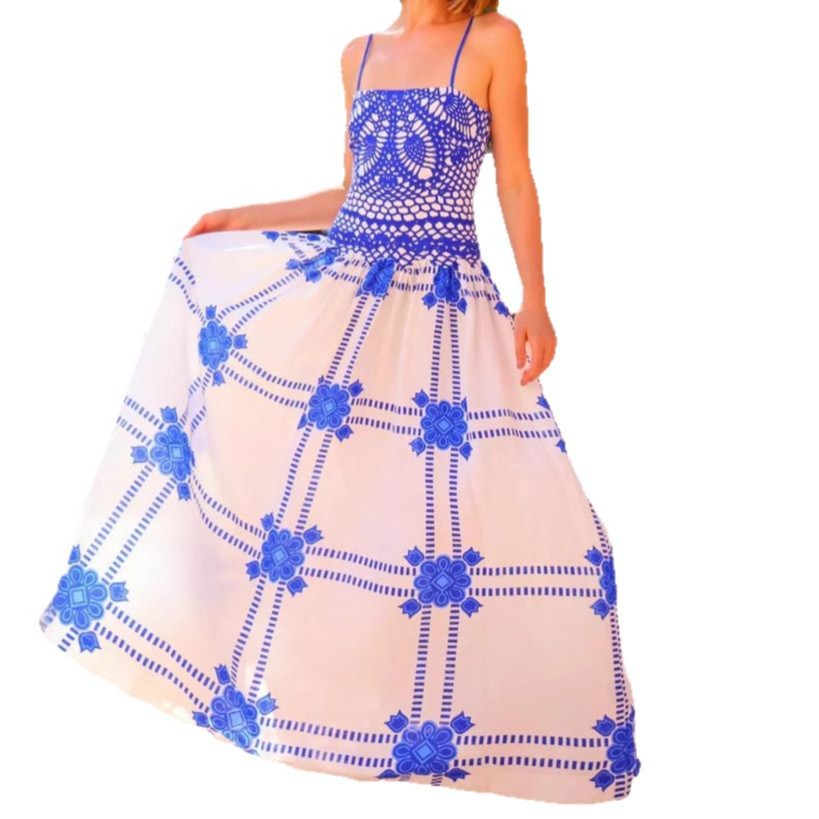Womens Casual Fashionable Sleeveless Swing Dress With Straps