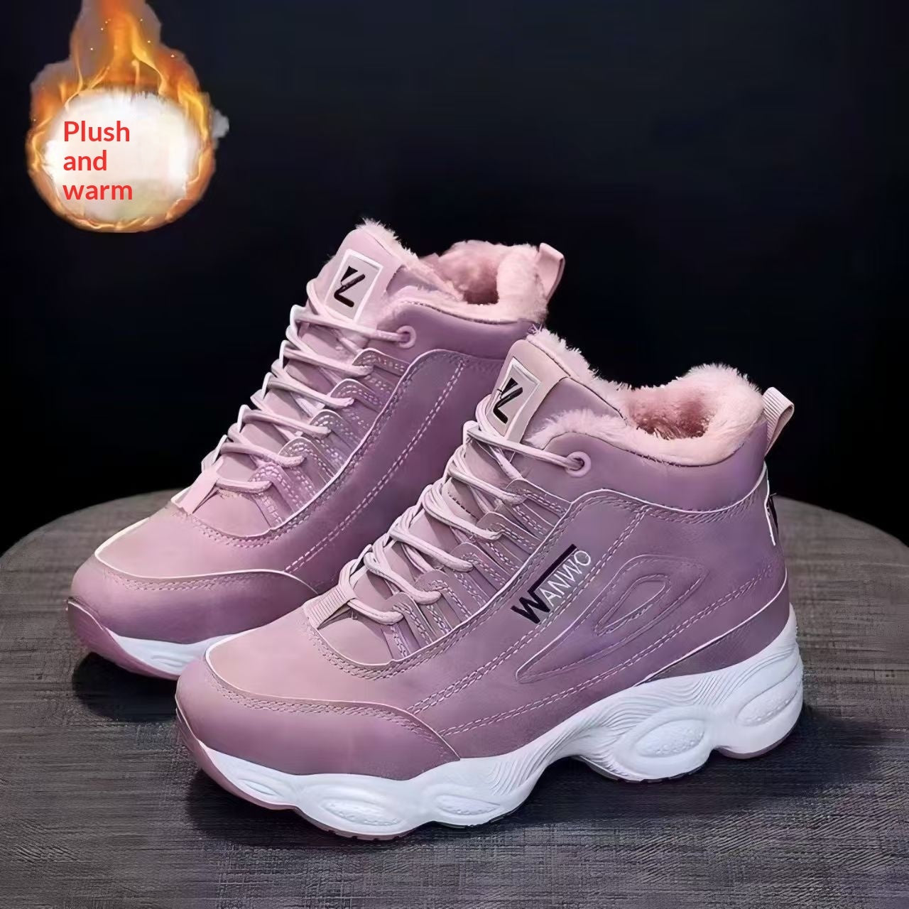 Womens Casual Versatile Height-increasing Warm Snow Boots
