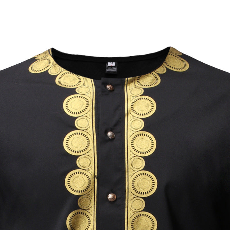 Men's Casual Long Sleeve Bronzing Polyester Shirt