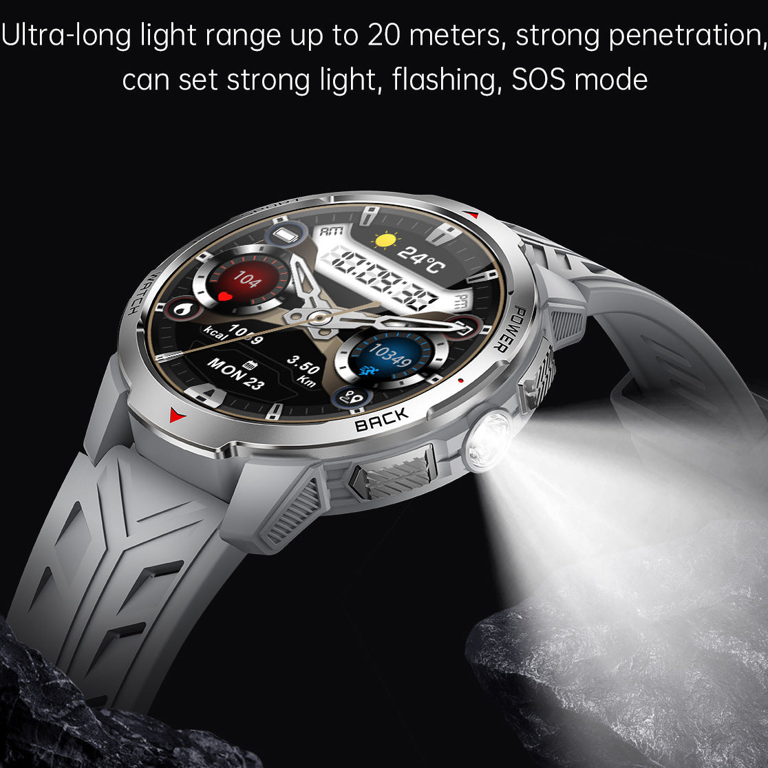 Smart Watch Compass Flashlight Large Battery Sports Record Call
