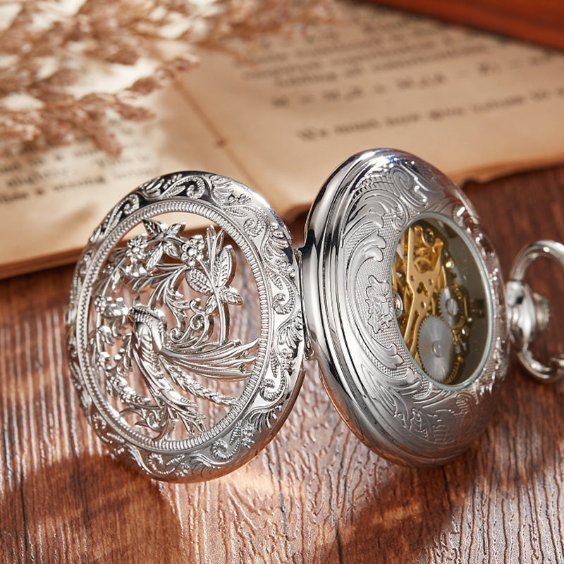 Roman-style Semi-automatic Mechanical Pocket Watch