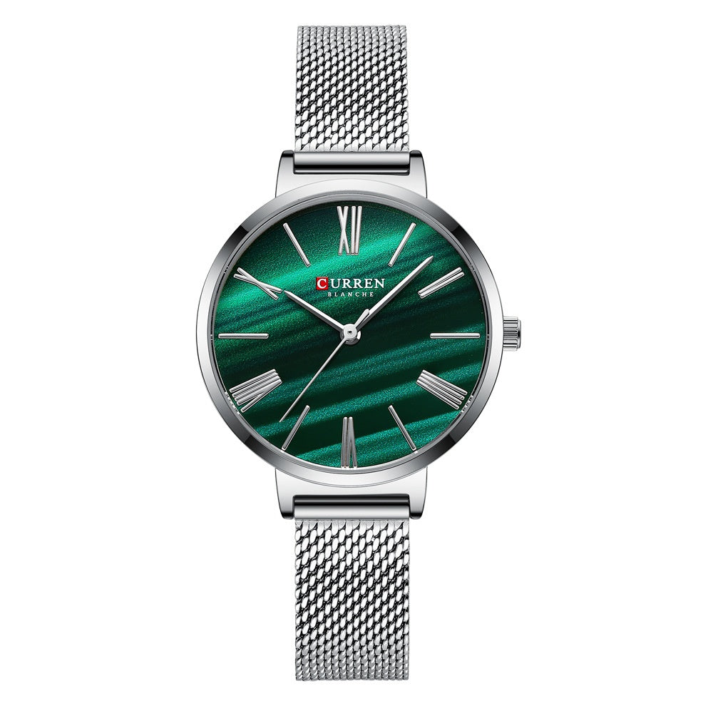 Roman Numeral Ultra-thin Mesh Strap Womens Watch