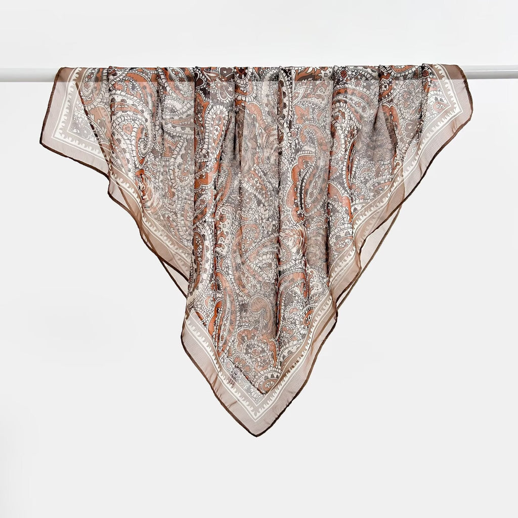 Versatile Printed Thin Square Scarf