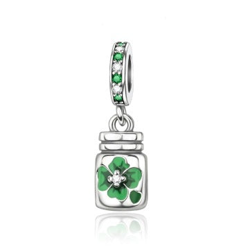 DIY Silver-Plated Pendant Charming Heart Lucky Bracelet Beaded Necklace