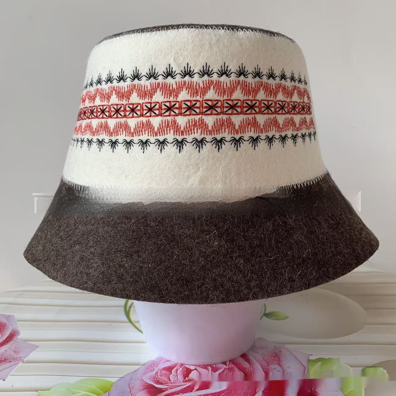 Colorful Wool Felt Sauna Cap